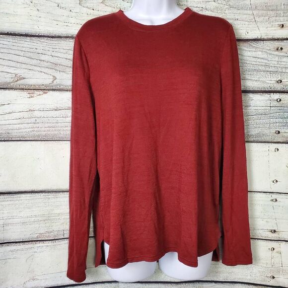 Banana Republic Luxespun Women’s Rust Red Long Sleeve Top Size Large - Picture 1 of 6